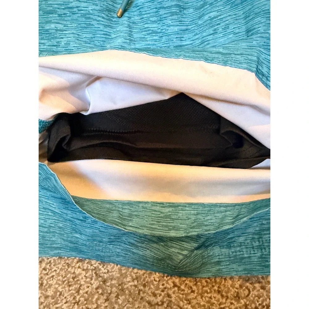 Hurley Mens Teal Space Dye Swim Shorts Medium Compression Liner Trunks